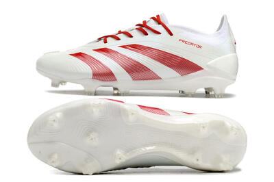 Adidas Predator Elite FG Low-Tops Soccer Cleats - White/Red