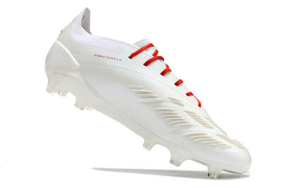 Adidas Predator Elite FG Low-Tops Soccer Cleats - White/Red