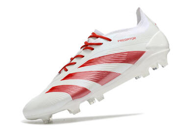 Adidas Predator Elite FG Low-Tops Soccer Cleats - White/Red