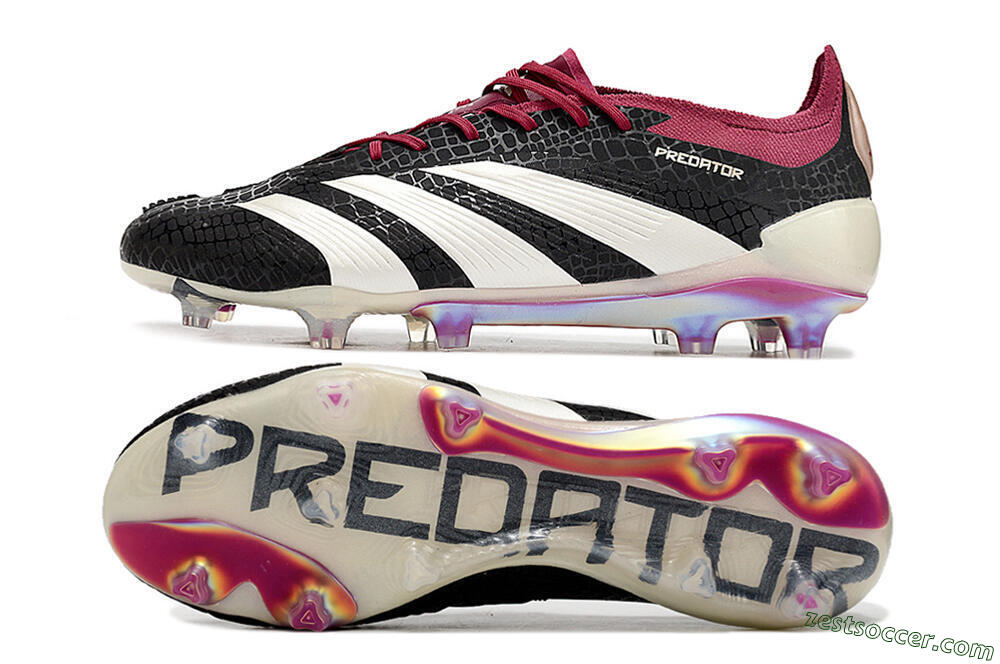 Adidas Predator Elite FG Low-Tops Soccer Cleats - Black/White/Purple 1