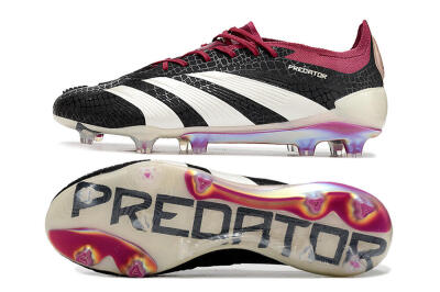 Adidas Predator Elite FG Low-Tops Soccer Cleats - Black/White/Purple
