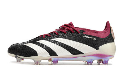 Adidas Predator Elite FG Low-Tops Soccer Cleats - Black/White/Purple
