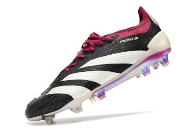 Adidas Predator Elite FG Low-Tops Soccer Cleats - Black/White/Purple