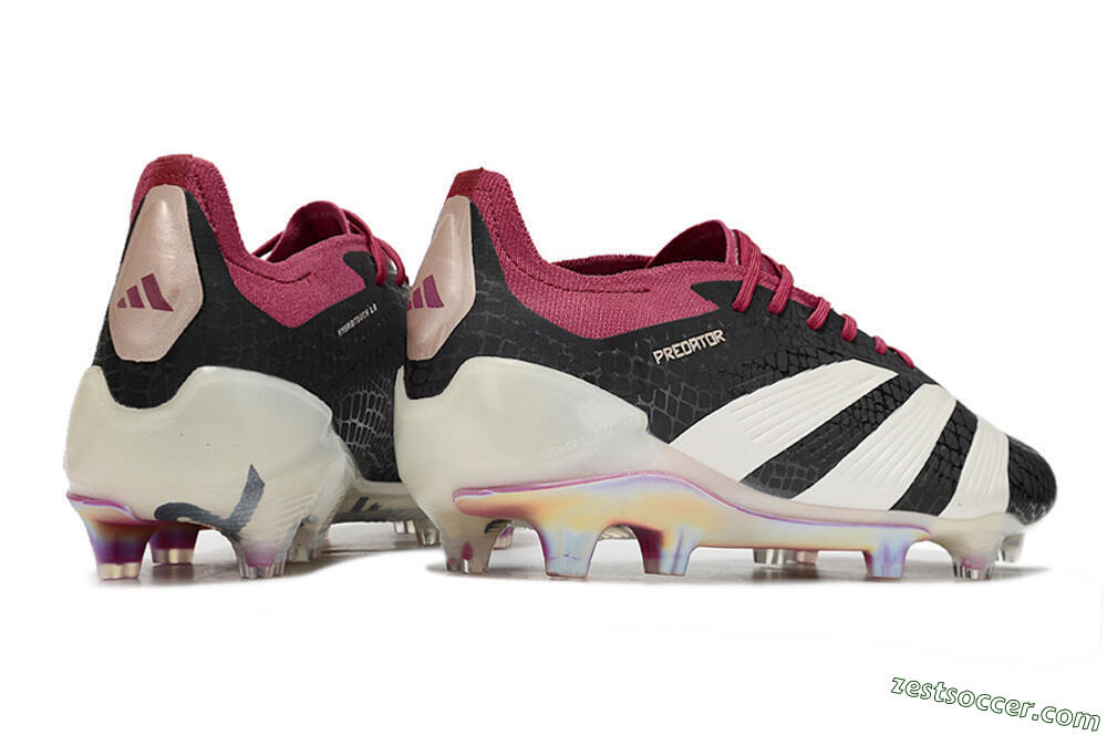 Adidas Predator Elite FG Low-Tops Soccer Cleats - Black/White/Purple 6