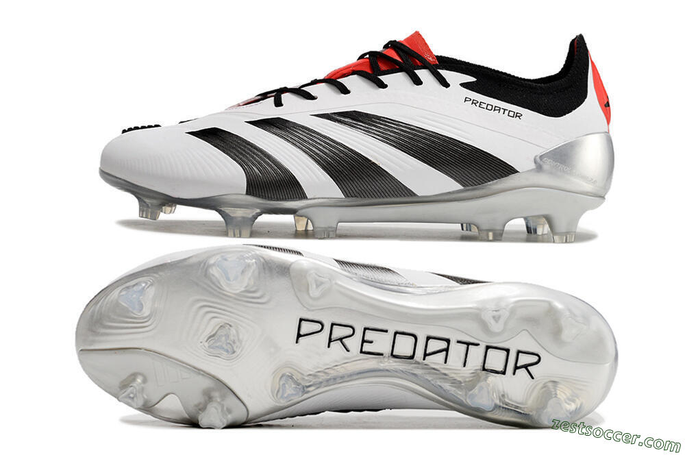 Adidas Predator Elite FG Low-Tops Soccer Cleats - White/Black/Red 1