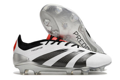 Adidas Predator Elite FG Low-Tops Soccer Cleats - White/Black/Red