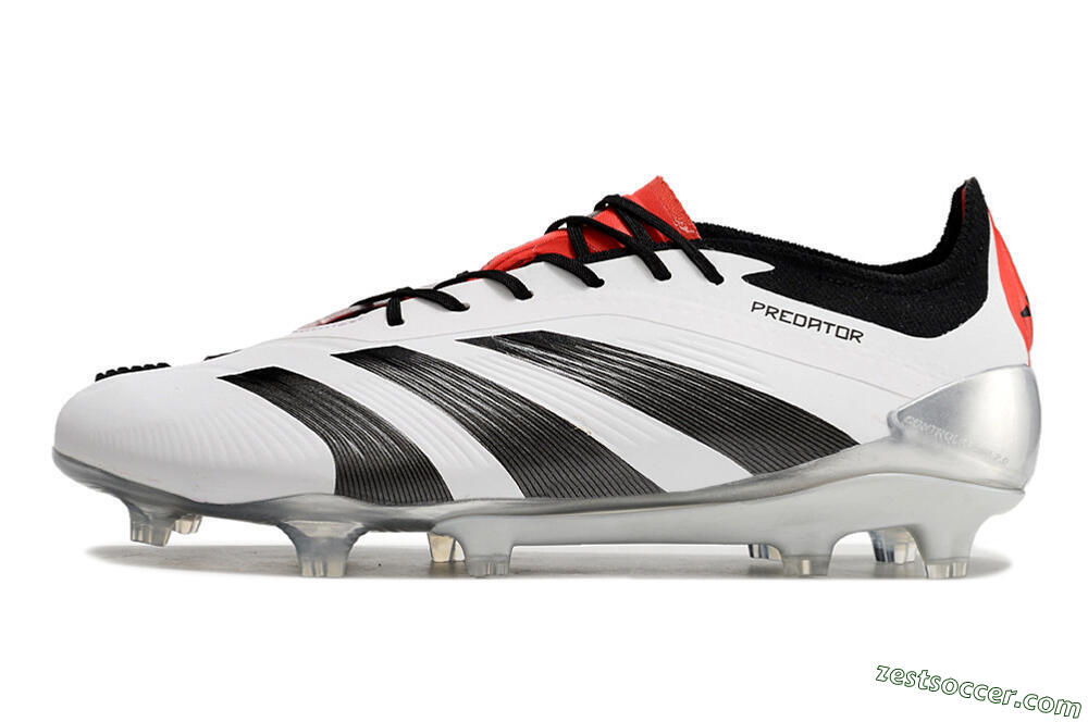 Adidas Predator Elite FG Low-Tops Soccer Cleats - White/Black/Red 2