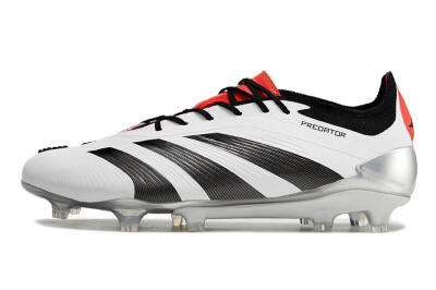 Adidas Predator Elite FG Low-Tops Soccer Cleats - White/Black/Red