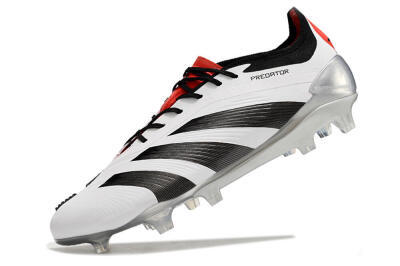 Adidas Predator Elite FG Low-Tops Soccer Cleats - White/Black/Red