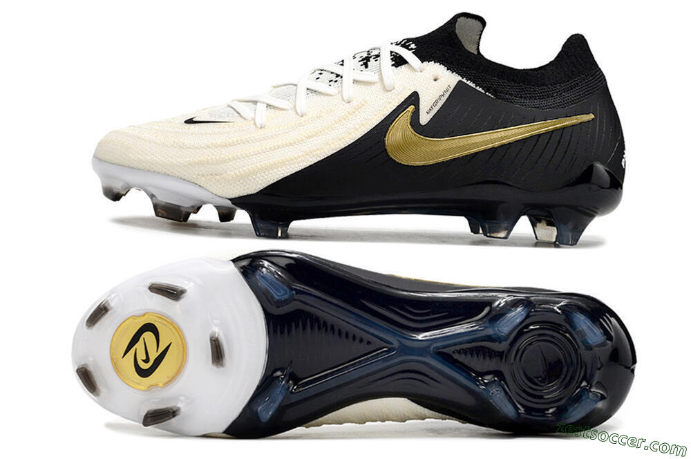 Nike Phantom Luna Elite NU FG Low-Tops Soccer Cleats - White/Black/Gold 1