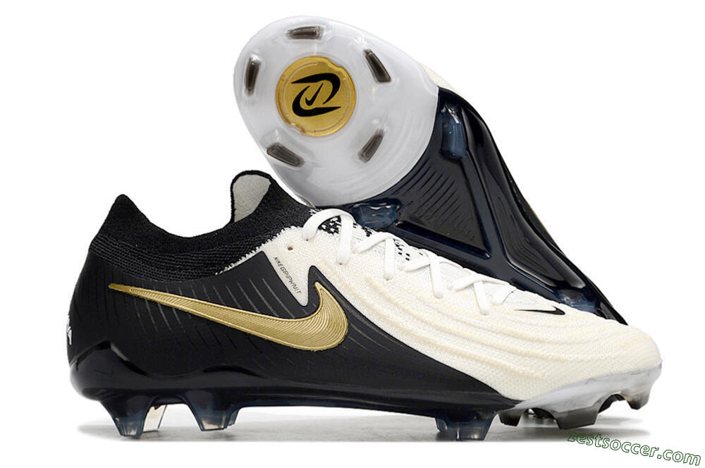 Nike Phantom Luna Elite NU FG Low-Tops Soccer Cleats - White/Black/Gold 0