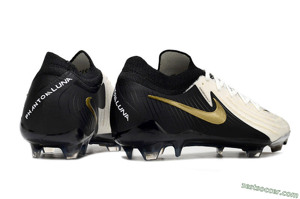 Nike Phantom Luna Elite NU FG Low-Tops Soccer Cleats - White/Black/Gold 6