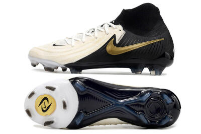 Nike Phantom Luna Elite NU FG High-Tops Soccer Cleats - White/Black/Gold