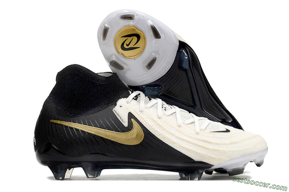 Nike Phantom Luna Elite NU FG High-Tops Soccer Cleats - White/Black/Gold 0