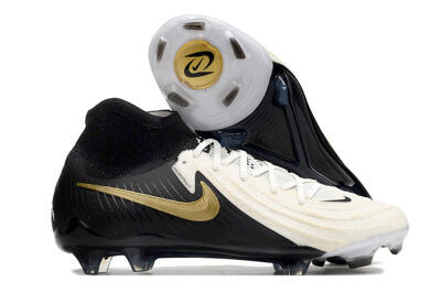 Nike Phantom Luna Elite NU FG High-Tops Soccer Cleats - White/Black/Gold