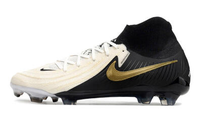 Nike Phantom Luna Elite NU FG High-Tops Soccer Cleats - White/Black/Gold