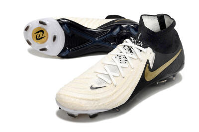 Nike Phantom Luna Elite NU FG High-Tops Soccer Cleats - White/Black/Gold