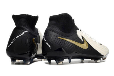 Nike Phantom Luna Elite NU FG High-Tops Soccer Cleats - White/Black/Gold