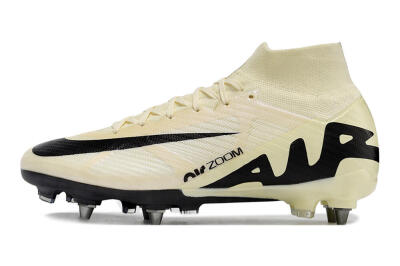 Nike Air Zoom Mercurial Superfly 9 Elite SG High-Tops Soccer Cleats - Beige/Black/White