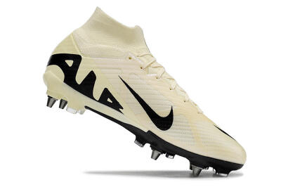 Nike Air Zoom Mercurial Superfly 9 Elite SG High-Tops Soccer Cleats - Beige/Black/White