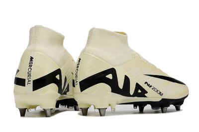 Nike Air Zoom Mercurial Superfly 9 Elite SG High-Tops Soccer Cleats - Beige/Black/White