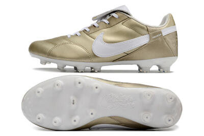 Nike The Premier 3 FG Low-Tops Soccer Cleats - Gold/White