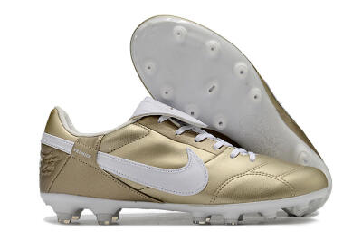 Nike The Premier 3 FG Low-Tops Soccer Cleats - Gold/White