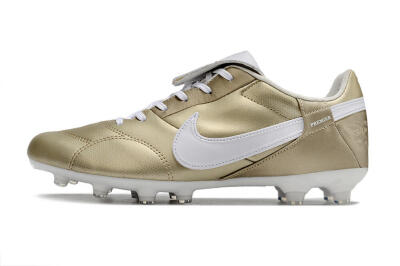 Nike The Premier 3 FG Low-Tops Soccer Cleats - Gold/White