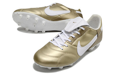 Nike The Premier 3 FG Low-Tops Soccer Cleats - Gold/White
