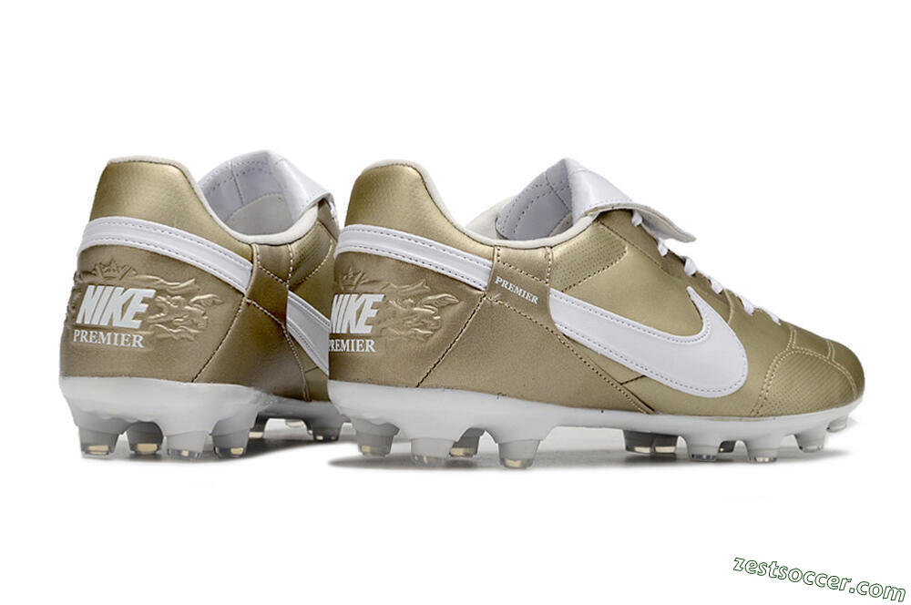 Nike The Premier 3 FG Low-Tops Soccer Cleats - Gold/White 6