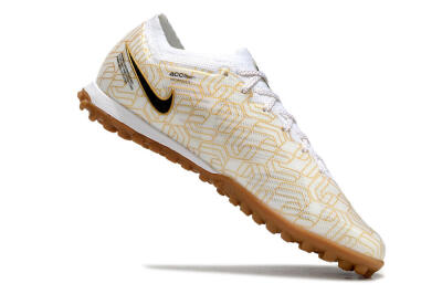 Nike Air Zoom Mercurial Vapor 15 Elite TF Low-Tops Soccer Shoes - White/Black/Gold