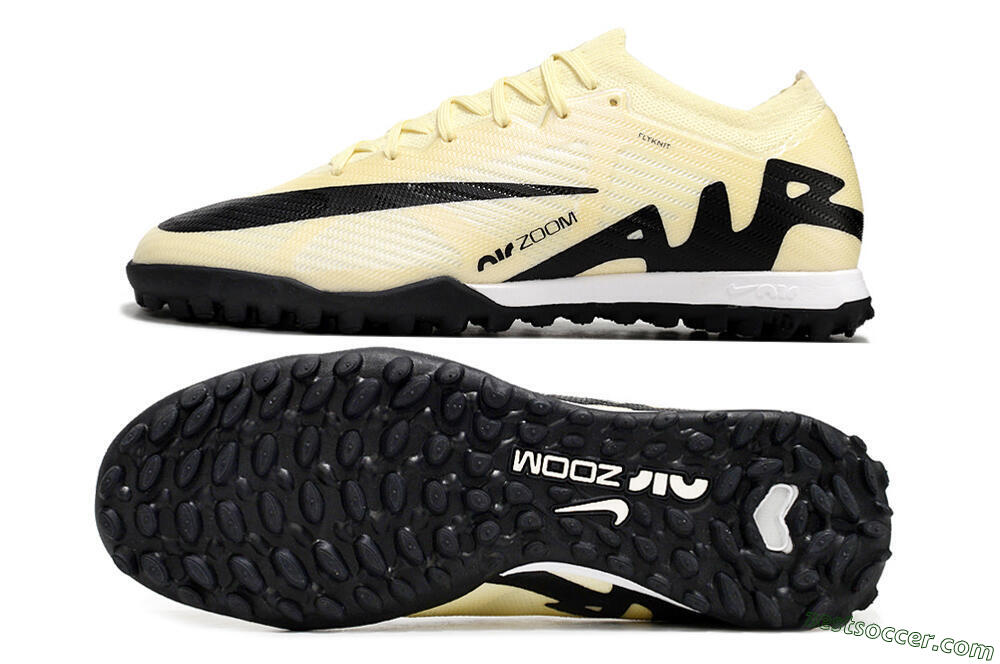 Nike Air Zoom Mercurial Vapor 15 Elite TF Low-Tops Soccer Shoes - Beige/Black/White 1