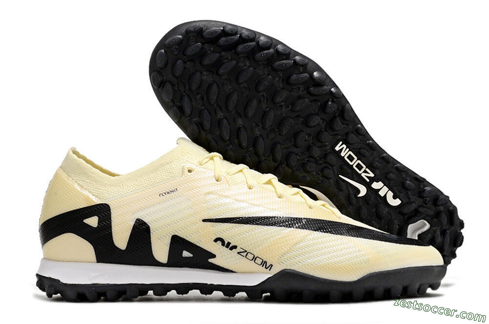 Nike Air Zoom Mercurial Vapor 15 Elite TF Low-Tops Soccer Shoes - Beige/Black/White 0