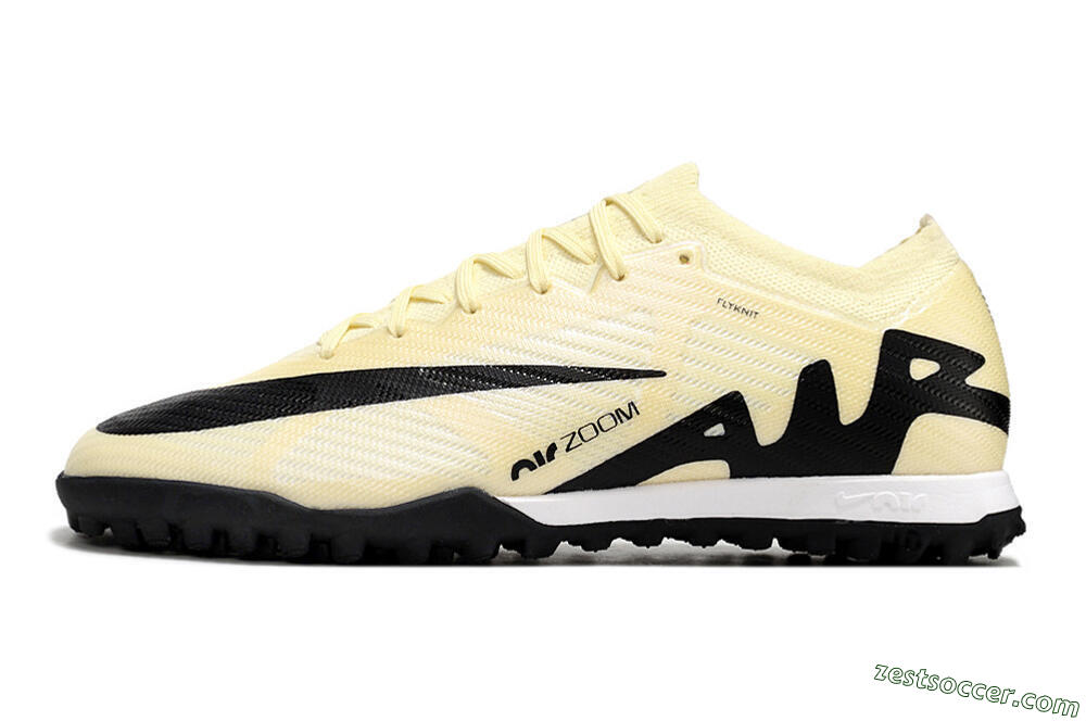 Nike Air Zoom Mercurial Vapor 15 Elite TF Low-Tops Soccer Shoes - Beige/Black/White 2