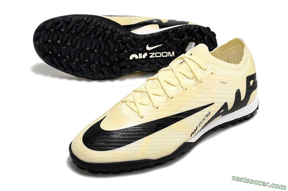 Nike Air Zoom Mercurial Vapor 15 Elite TF Low-Tops Soccer Shoes - Beige/Black/White 3