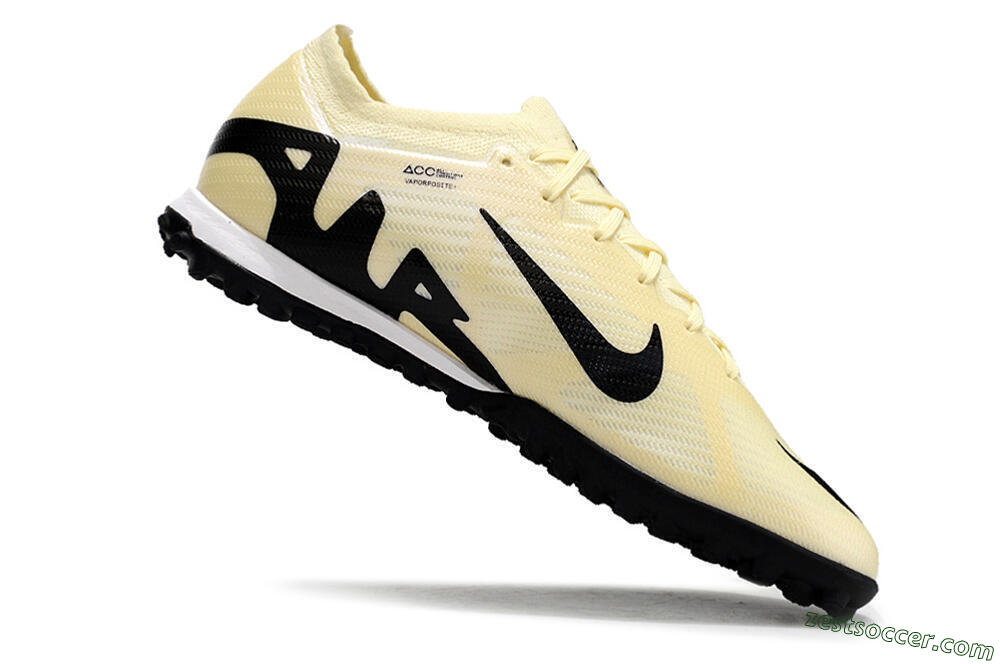 Nike Air Zoom Mercurial Vapor 15 Elite TF Low-Tops Soccer Shoes - Beige/Black/White 4