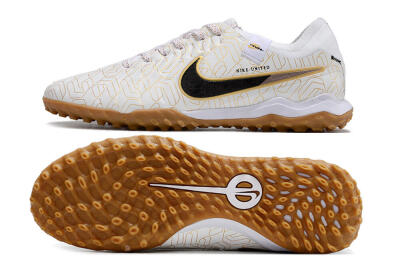 Nike Tiempo Legend 10 Pro TF Low-Tops Soccer Shoes - White/Gold/Black