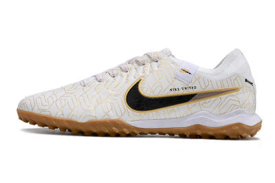 Nike Tiempo Legend 10 Pro TF Low-Tops Soccer Shoes - White/Gold/Black