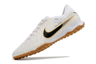 Nike Tiempo Legend 10 Pro TF Low-Tops Soccer Shoes - White/Gold/Black