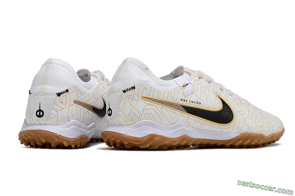 Nike Tiempo Legend 10 Pro TF Low-Tops Soccer Shoes - White/Gold/Black 6