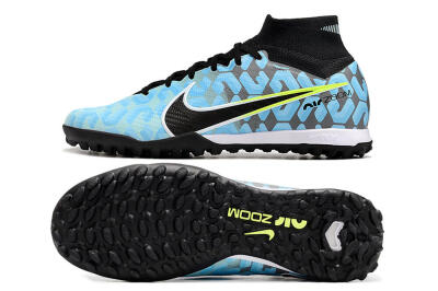 Nike Air Zoom Mercurial Superfly 9 Elite TF High-Tops Soccer Shoes - Blue/White/Black