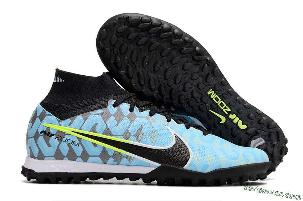 Nike Air Zoom Mercurial Superfly 9 Elite TF High-Tops Soccer Shoes - Blue/White/Black 0