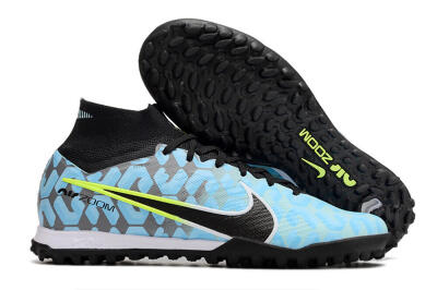 Nike Air Zoom Mercurial Superfly 9 Elite TF High-Tops Soccer Shoes - Blue/White/Black