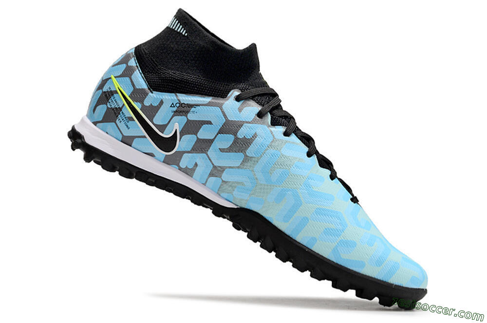 Nike Air Zoom Mercurial Superfly 9 Elite TF High-Tops Soccer Shoes - Blue/White/Black 4