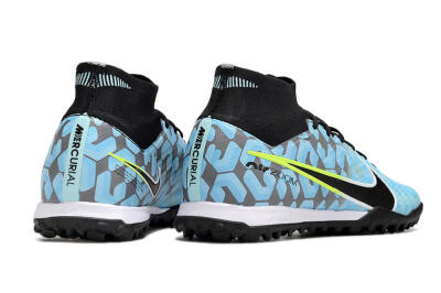 Nike Air Zoom Mercurial Superfly 9 Elite TF High-Tops Soccer Shoes - Blue/White/Black
