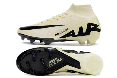 Nike Air Zoom Mercurial Superfly 9 Elite FG High-Tops Soccer Cleats - Beige/Black