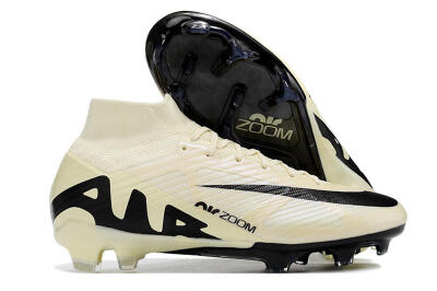 Nike Air Zoom Mercurial Superfly 9 Elite FG High-Tops Soccer Cleats - Beige/Black