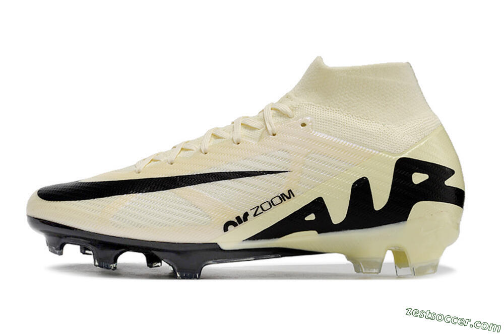 Nike Air Zoom Mercurial Superfly 9 Elite FG High-Tops Soccer Cleats - Beige/Black 2