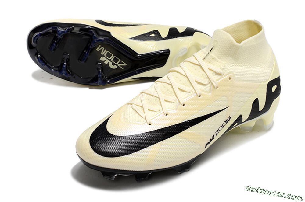Nike Air Zoom Mercurial Superfly 9 Elite FG High-Tops Soccer Cleats - Beige/Black 3