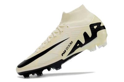 Nike Air Zoom Mercurial Superfly 9 Elite FG High-Tops Soccer Cleats - Beige/Black